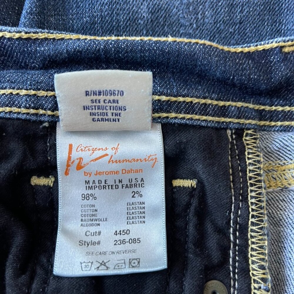 Size 25 Citizens of Humanity Avedon Women's Skinny Leg Stretch Denim Blue Jeans - Picture 9 of 11